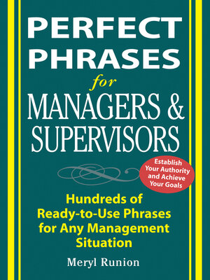 cover image of Perfect Phrases for Managers and Supervisors